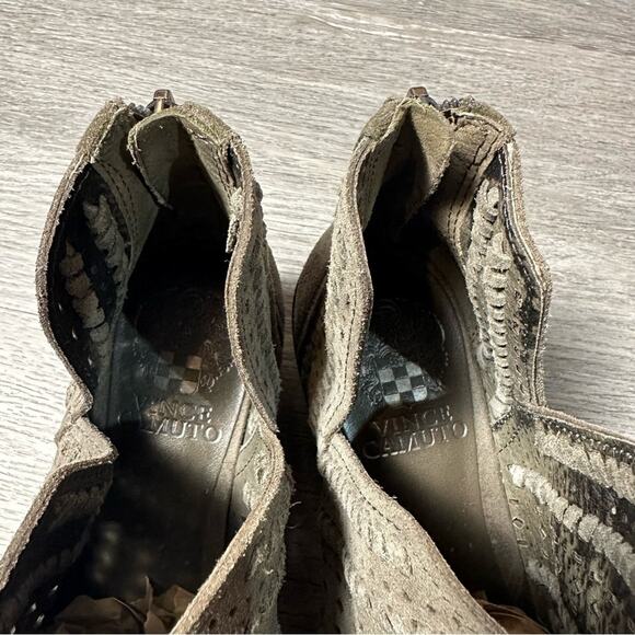 Vince Camuto Gray Suede Ankle Booties - Picture 5 of 7